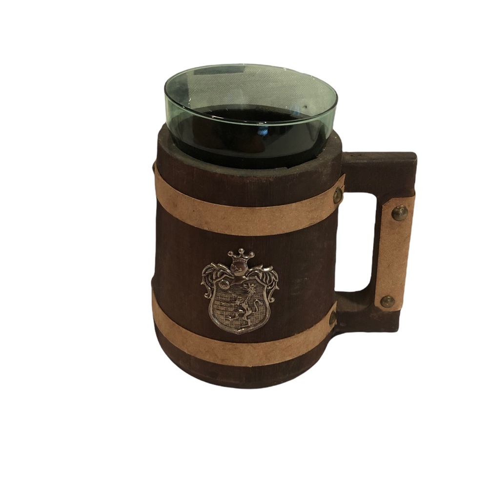 1962 Alpha XI Delta Spring Formal wooden mug cup glass holder
Metal crest